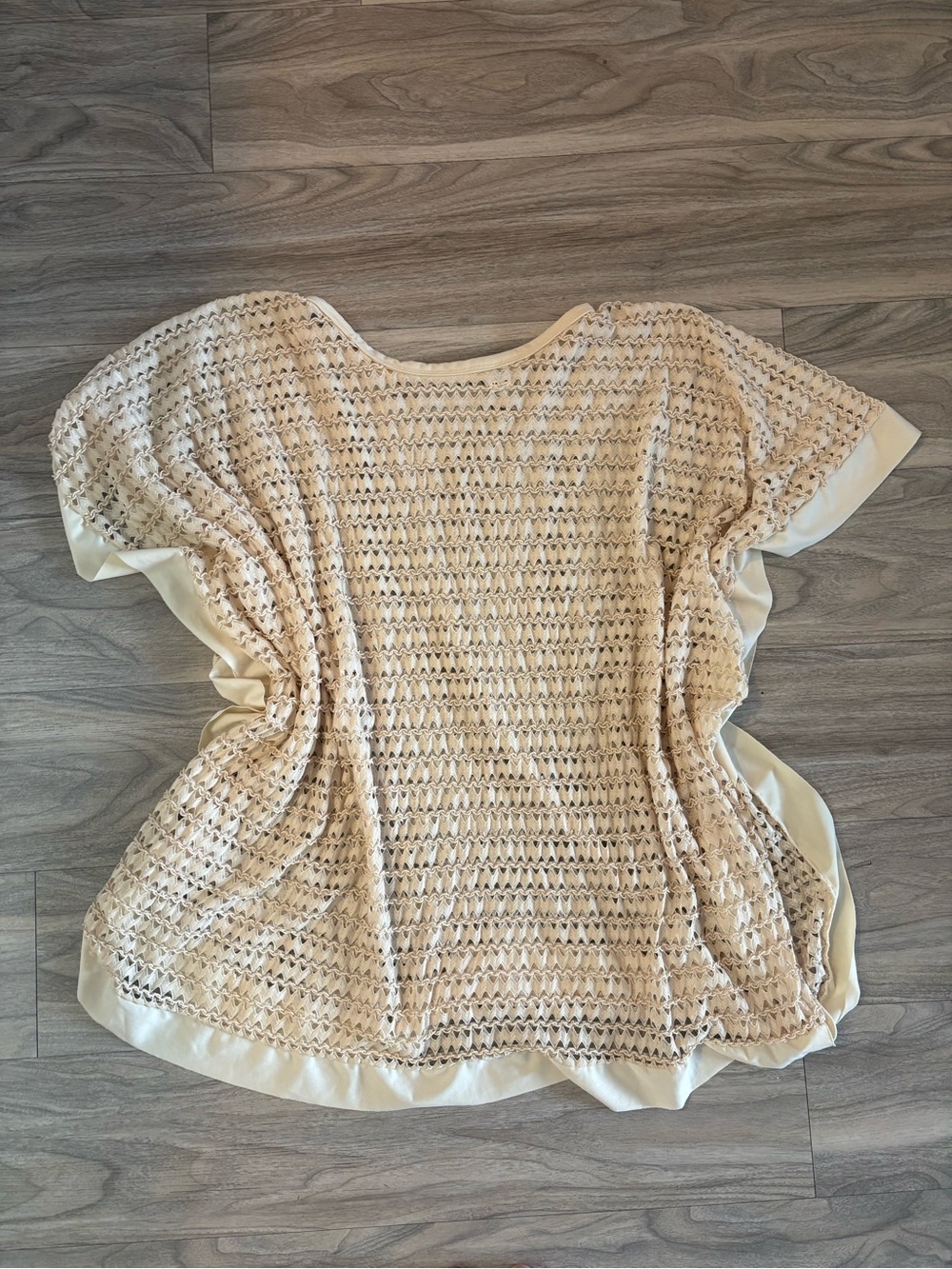 Gottex Cream Crochet Tunic Swim Coverup